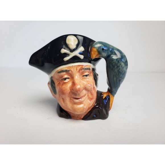 Royal Doulton 1951 Long John Silver Miniature Character Jug, Pirate Toby Mug - Picture 1 of 9